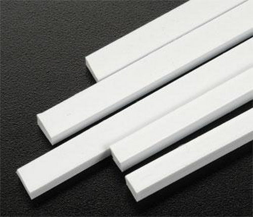 Plastruct 90809 .250" x 10" x .187" Styrene Strip (Pack of 5)