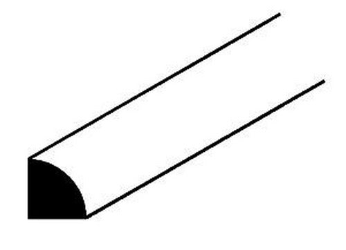 Plastruct 90891 .030" x 10" x .030" Quarter-Round Styrene Rod (Pack of 10)