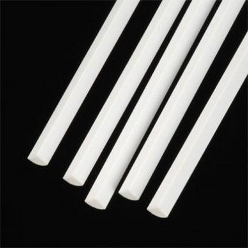 Plastruct 90896 .125" x 10"x .125" Quarter-Round Styrene Rod (Pack of 5)