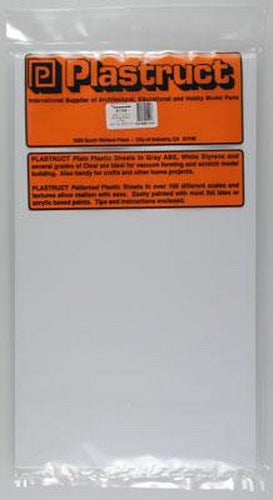 Plastruct 91104 7" x .040" x 12" Styrene Sheet (Pack of 4)
