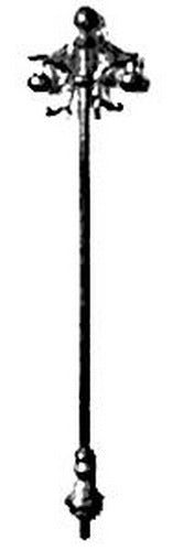 Plastruct 94802 HO 7/16" x 1-7/8" 1800's Parkway Lamps (Pack of 4)