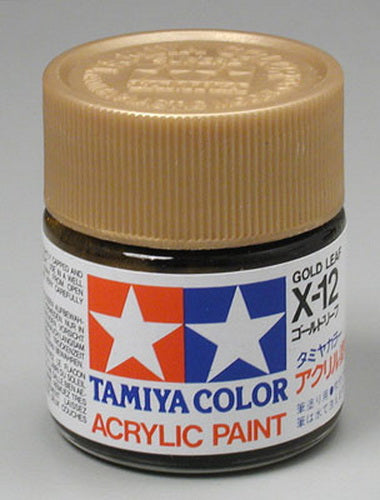 Tamiya 81012 X-12 Gold Leaf Gloss Acrylic Paint - 23 ml. Bottle