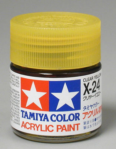 Tamiya 81024 X-24 Clear Yellow Gloss Acrylic Paint - 23 ml. Bottle