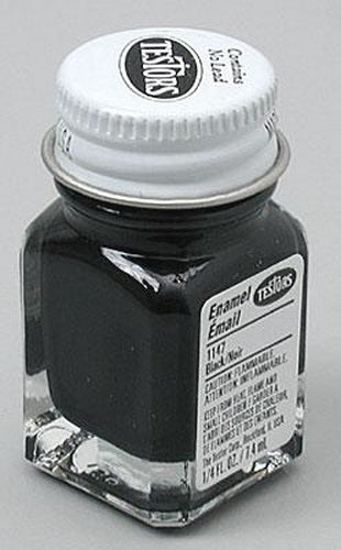Testors 1147TT Black Noir Gloss Enamel Paint 1/4 Oz. Bottle – Trainz
