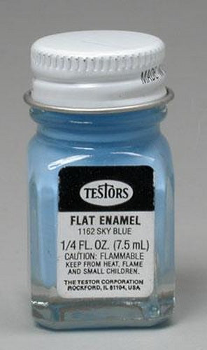 Testors 1162TT Flat Sky Blue Enamel Paint - 1/4 oz. Bottle