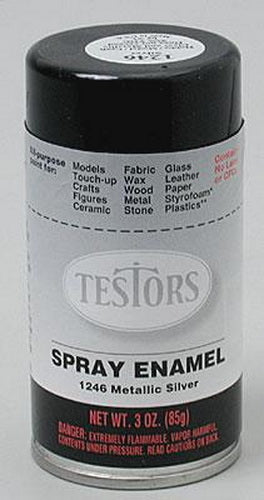 Testors 1246T Silver Metallic Enamel 3 oz. Spray Paint Can