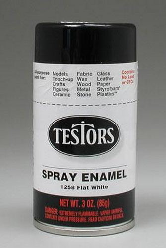 Testors 1258T White Flat Enamel 3 oz. Spray Paint Can