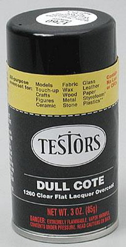 Testors 1260T Dullcote Clear Flat Lacquer Overcoat 3 oz. Spray