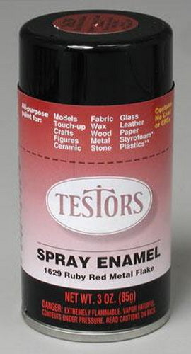 Testors 1629T Flake Red Metallic Enamel 3 oz. Spray Paint Can