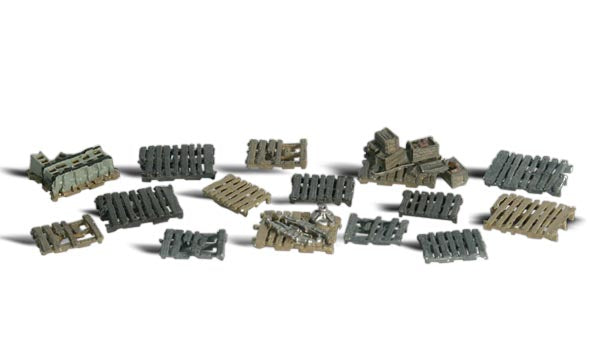 Woodland Scenics A1854 HO Scale Scenic Accents Assorted Skids (Set of 15)