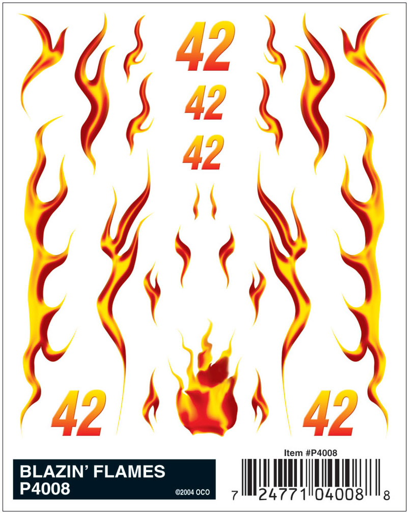 PineCar P4008 Blazin' Flames Dry Transfer Decals