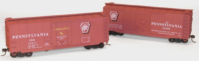 Accurail 1204 PRR HO Kit 40' Steel Box Combo Set (2)