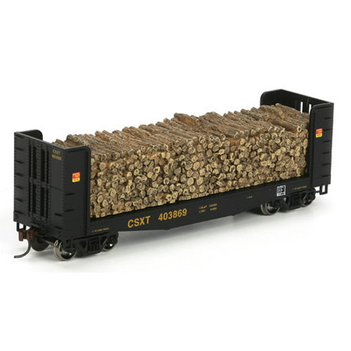 Athearn 81484 CSX #4403869 HO RTR 40' Pulpwood Flat w/Load