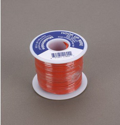 Miniatronics 48-184-01 Orange 100' Spool 18 Gauge Single Conductor Stranded Wire