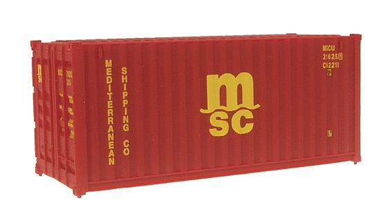 Walthers 933-2022 HO Scale 20'' Container - MSC (Red)