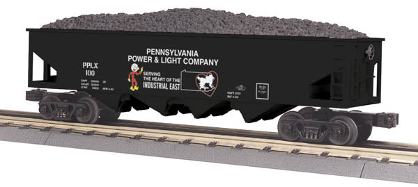 MTH 30-75386 O Pennsylvania Power & Light 4-Bay Hopper Car #100
