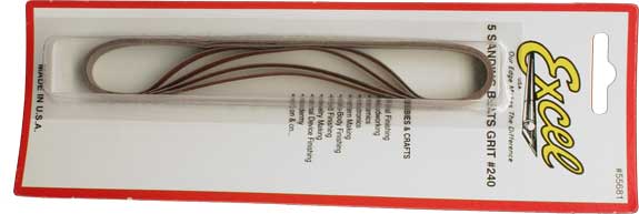 Excel 55681 #240 Sanding Sticks Replacement Belts (Pack of 5)