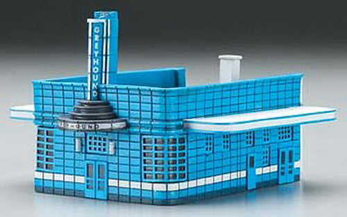 Imex 6319 N Greyhound Bus Station Building Pre-Assembled Perma-Scene