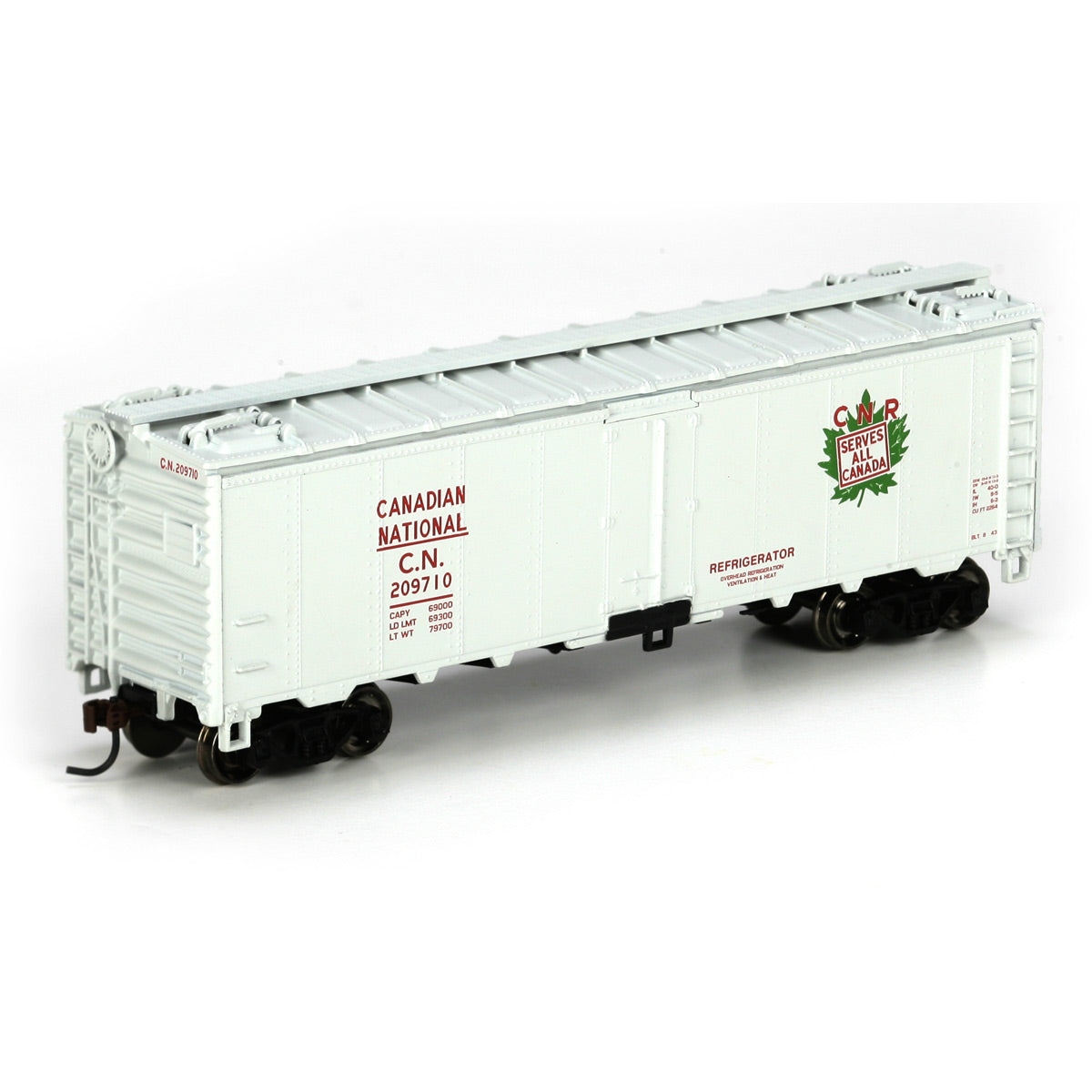 Athearn 71367 HO RTR 40' Steel Reefer, CN #209710