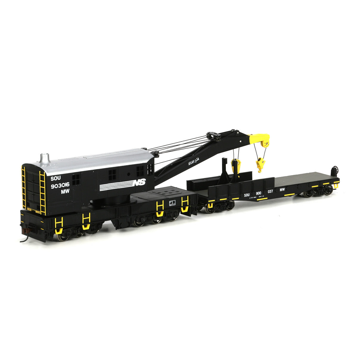 Athearn 75410 HO RTR Norfolk Southern 250-Ton Crane w/Tender #903016