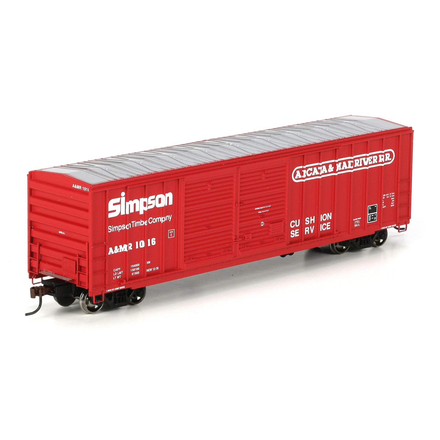 Athearn 98401 HO Arcata & Mad River 50' FMC Offset Double Door Boxcar #1016