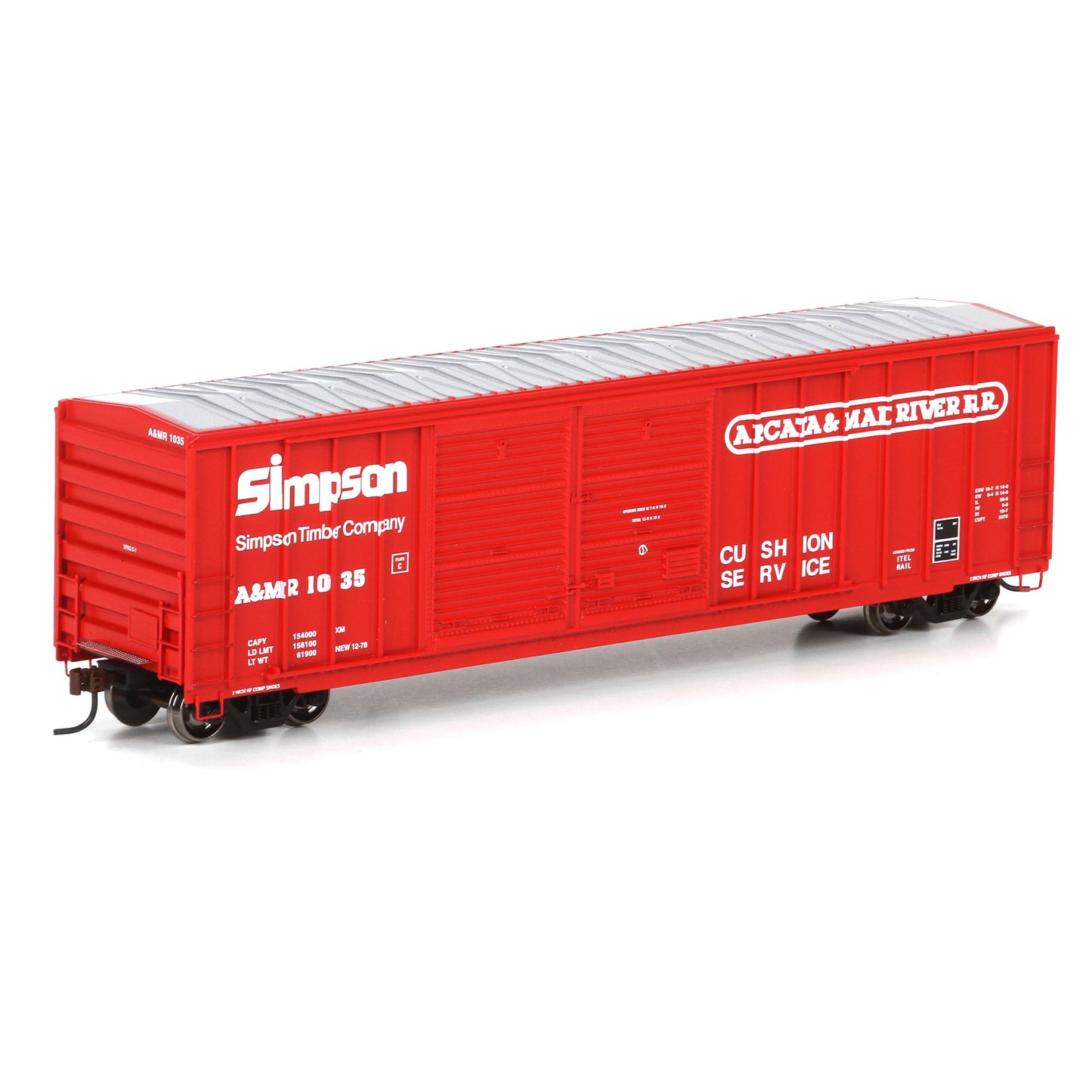 Athearn 98402 HO Arcata & Mad River 50' FMC Offset Double Door Boxcar #1035