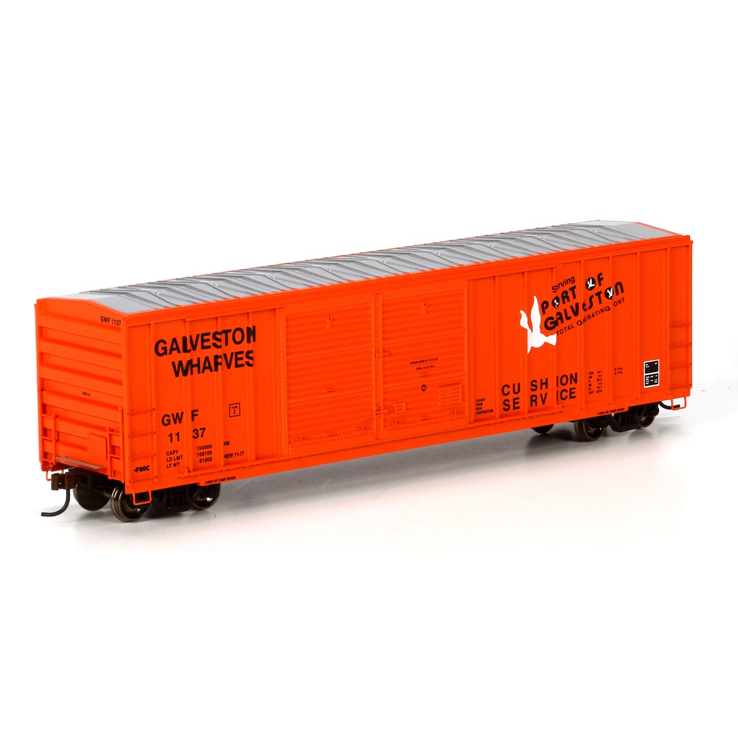 Athearn 98405 HO Galveston Wharves 50' FMC Offset Double Door Boxcar #1137