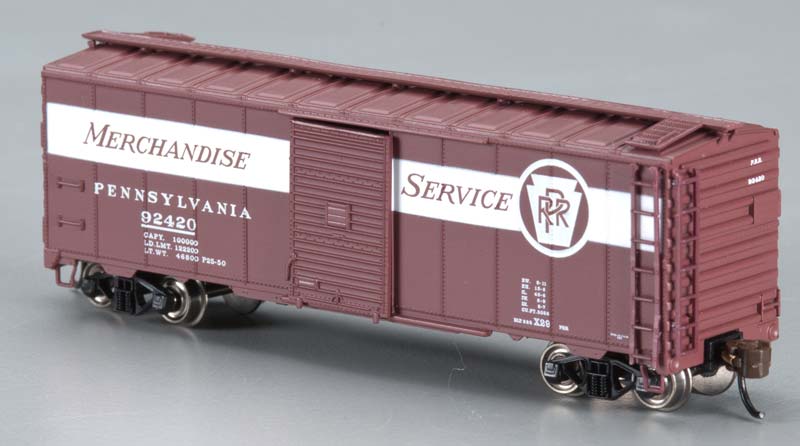 Bachmann 17052 N PRR AAR 40' Steel Boxcar ("Merchandise Service") #92420