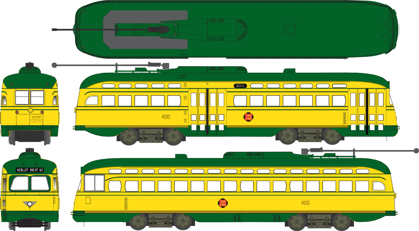 Bowser 12663 HO PCC Trolley, Minneapolis #400