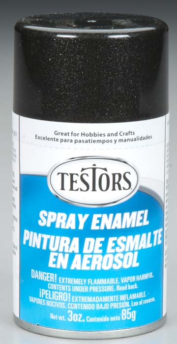 Testors 1254T Black Metallic Enamel 3 oz. Spray Paint Can