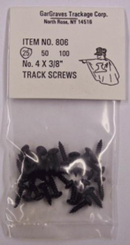 Gargraves 806-25 #4 x 3/8" Black Phillips Pan Head Track Screws (Pack of 25)