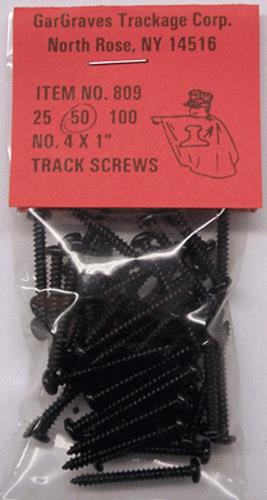Gargraves 809-5 #4 x 1" Black Phillips Pan Head Track Screws (Pack of 50)