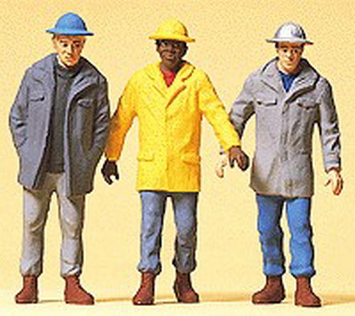 Preiser 63051 G Men Wearing Hardhats Figures (Set of 3)