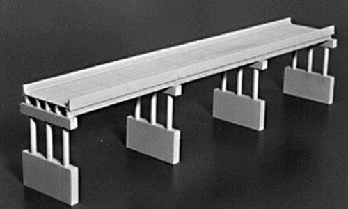 Rix Products 628-0113 HO 150' Modern Highway Overpass w/4 Piers Kit