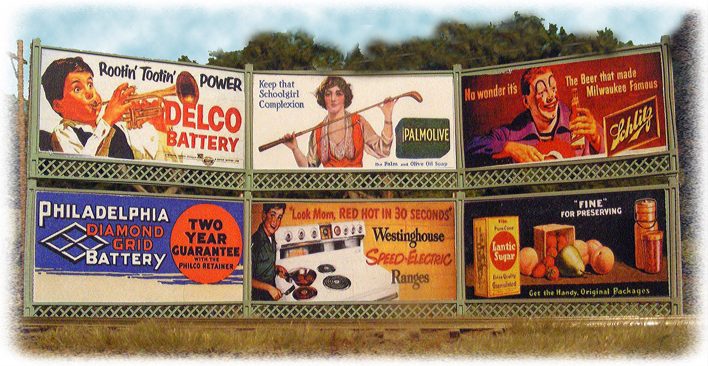 Bar Mills 0037 N 1920s-40s Double-Stacked Wrappable Billboards Kit Set #1