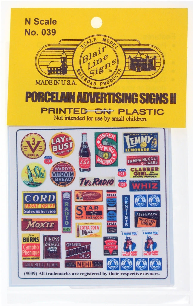 Blair Line 039 N Porcelain Advertising Signs II