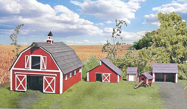 Branchline 850 N Scale Barn & Out Buildings