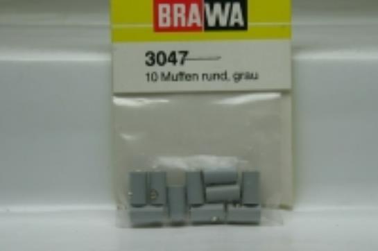 Brawa 3047 Round Sockets Gray (10)