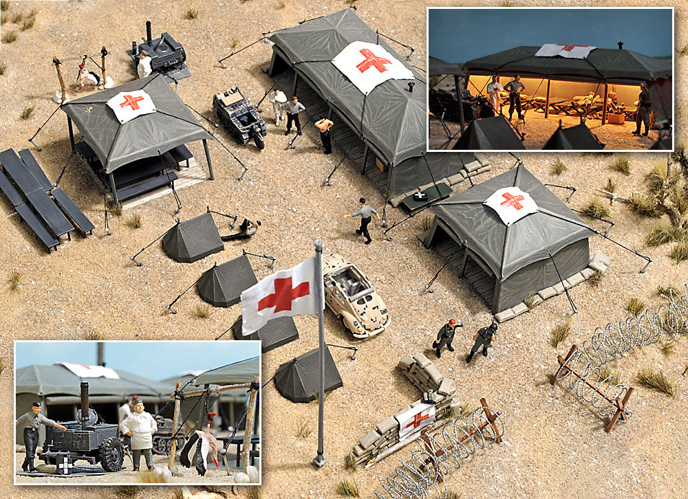 Busch 9605 HO Military Field Hospital Building Kit and Accessories