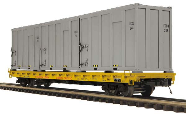 MTH 20-98888 O Gauge Union Pacific 60' Flat Car #52042 w/ Trash Containers