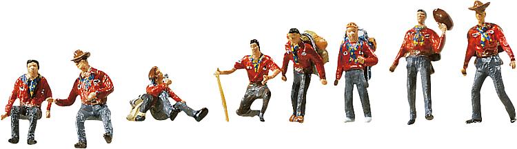 Faller 153025 HO Scale Boy Scouts Figures (Set of 8)