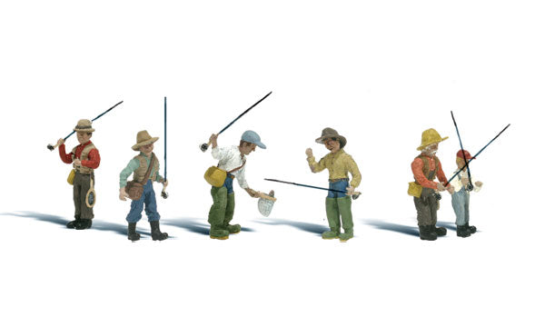 Woodland Scenics A2215 N Scenic Accents Fly Fishermen Figures (Set of 6)