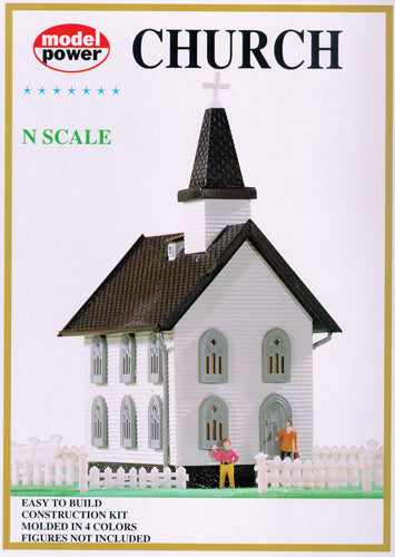 Model Power 1575 Church kit w/fence & gras
