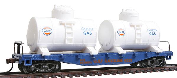 Model Power 98161 HO Gulf 40' Flatcar with Removable Twin Tanks
