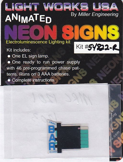 Miller Engineering 54822-R N/HO O'Malley's Medium Right Bar Sign