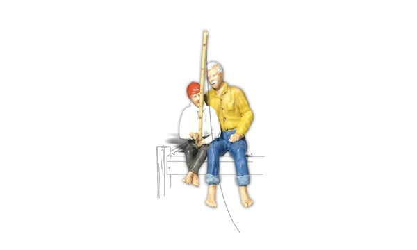 Woodland Scenics A2534 G Scenic Accents Frank & Son Fishing Figures (Set of 2)