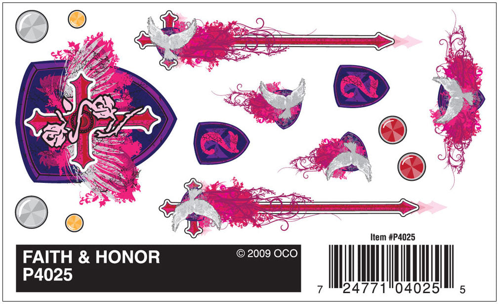PineCar P4025 Faith & Honor Dry Transfer Decals