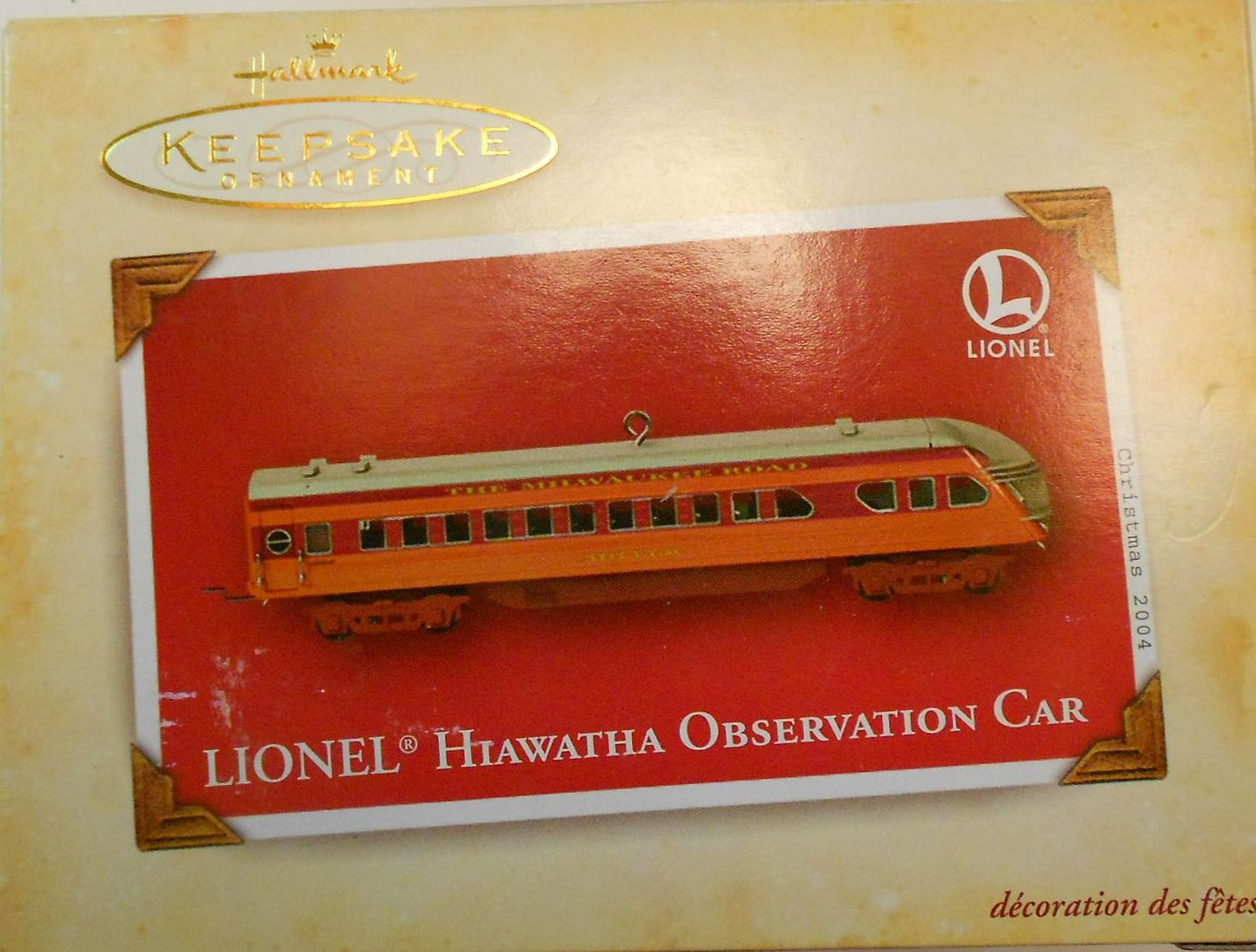 Hallmark QXI4104 2004 Lionel Hiawatha Observation Car Christmas Ornament
