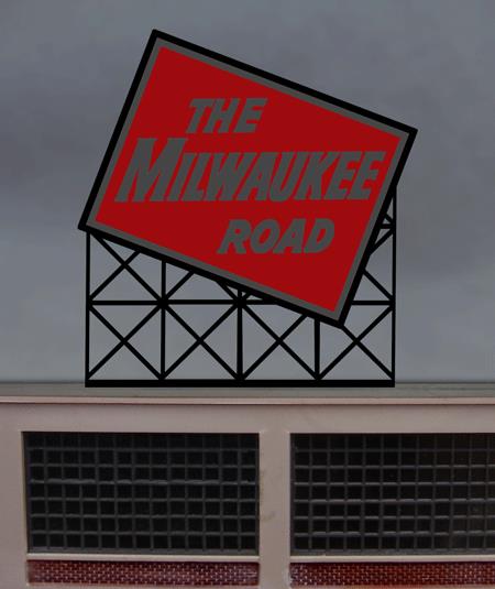 Miller Engineering 1071 HO/O Milwaukee Road Animated Neon Billboard Large