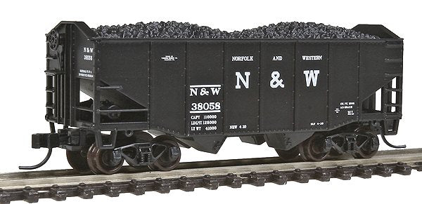 Atlas 41337 N N&W 55t 2-Bay Fishbelly Hopper #38058/blk